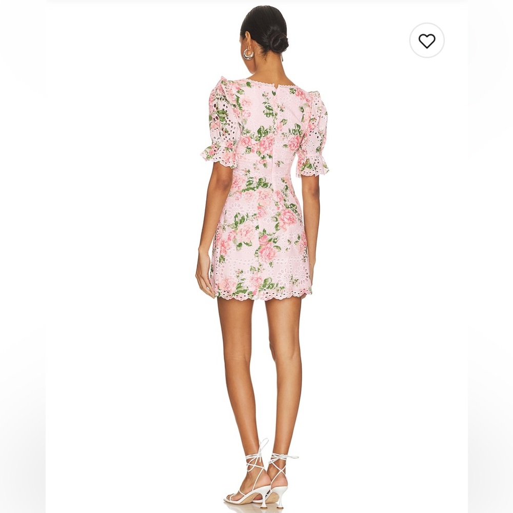Floral Mini Dress in Pink and Green - Picture 3 of 4